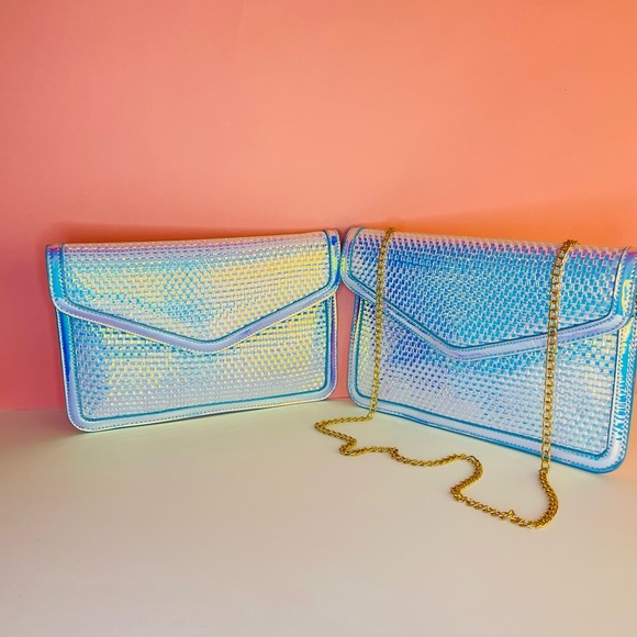 Envelope Metallic Embossed Convertible Clutch Bag - Picture 3 of 11